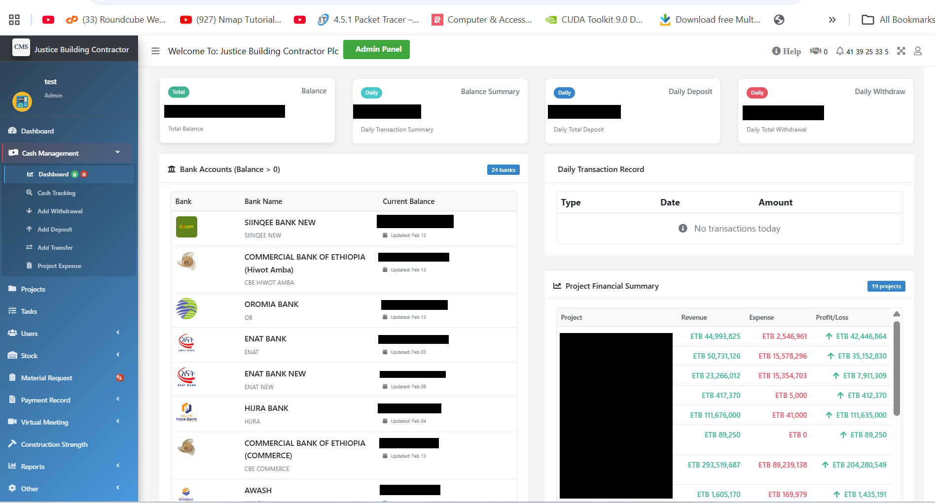 Financial Management Dashboard